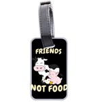 Friends Not Food - Cute Cow, Pig and Chicken Luggage Tags (Two Sides) Back