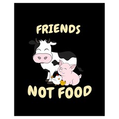 Friends Not Food - Cute Cow, Pig And Chicken Drawstring Bag (small) by Valentinaart