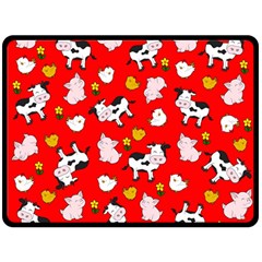 The Farm Pattern Double Sided Fleece Blanket (Large) 