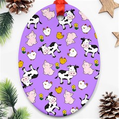 The Farm Pattern Ornament (oval) by Valentinaart