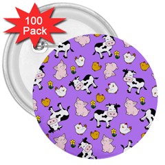 The Farm Pattern 3  Buttons (100 Pack)  by Valentinaart