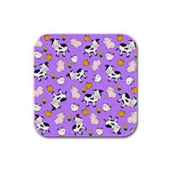 The Farm Pattern Rubber Square Coaster (4 Pack)  by Valentinaart