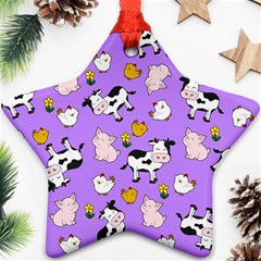 The Farm Pattern Star Ornament (two Sides) by Valentinaart