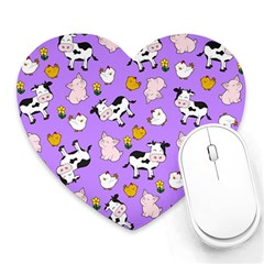 The Farm Pattern Heart Mousepads by Valentinaart