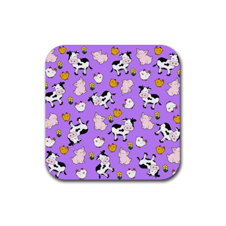 The Farm Pattern Rubber Coaster (Square) 