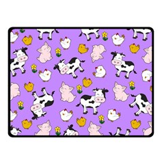 The Farm Pattern Fleece Blanket (small) by Valentinaart