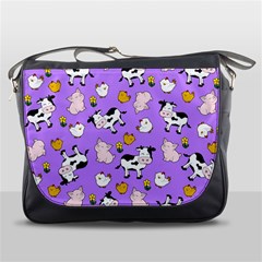 The Farm Pattern Messenger Bags by Valentinaart