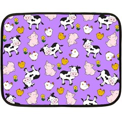 The Farm Pattern Double Sided Fleece Blanket (mini)  by Valentinaart