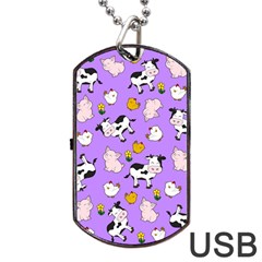 The Farm Pattern Dog Tag Usb Flash (two Sides) by Valentinaart