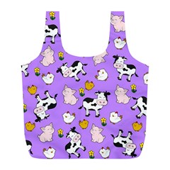 The Farm Pattern Full Print Recycle Bags (l)  by Valentinaart