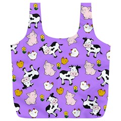 The Farm Pattern Full Print Recycle Bags (l)  by Valentinaart