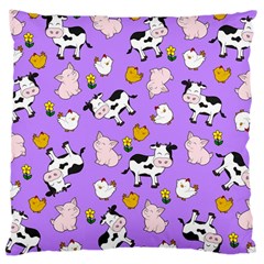 The Farm Pattern Large Cushion Case (one Side) by Valentinaart