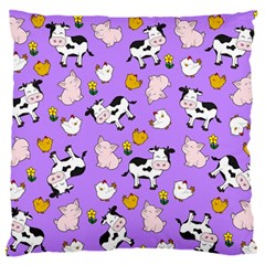 The Farm Pattern Standard Flano Cushion Case (one Side) by Valentinaart