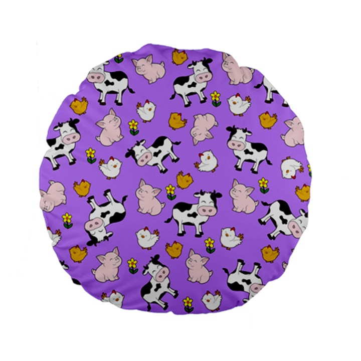 The Farm Pattern Standard 15  Premium Flano Round Cushions