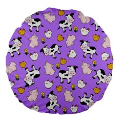 The Farm Pattern Large 18  Premium Flano Round Cushions by Valentinaart