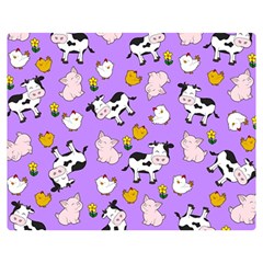 The Farm Pattern Double Sided Flano Blanket (medium)  by Valentinaart