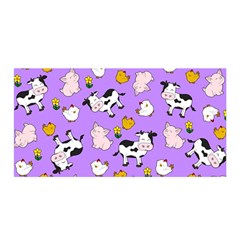 The Farm Pattern Satin Wrap by Valentinaart