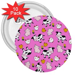 The Farm Pattern 3  Buttons (10 Pack)  by Valentinaart