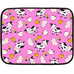 The Farm Pattern Double Sided Fleece Blanket (mini)  by Valentinaart