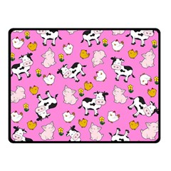 The Farm Pattern Double Sided Fleece Blanket (small)  by Valentinaart