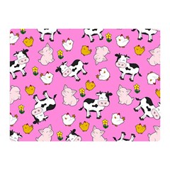 The Farm Pattern Double Sided Flano Blanket (mini)  by Valentinaart