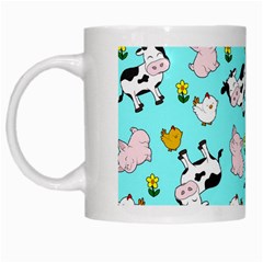 The Farm Pattern White Mugs