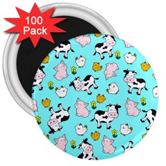 The Farm Pattern 3  Magnets (100 pack)