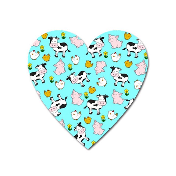 The Farm Pattern Heart Magnet