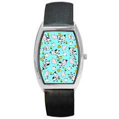 The Farm Pattern Barrel Style Metal Watch