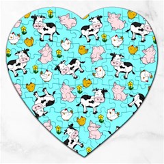 The Farm Pattern Jigsaw Puzzle (Heart)