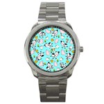 The Farm Pattern Sport Metal Watch Front