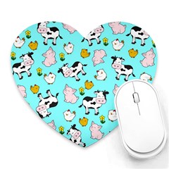 The Farm Pattern Heart Mousepads