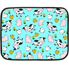 The Farm Pattern Double Sided Fleece Blanket (mini)  by Valentinaart