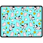 The Farm Pattern Fleece Blanket (Large)  80 x60  Blanket Front