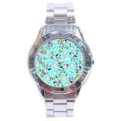 The Farm Pattern Stainless Steel Analogue Watch