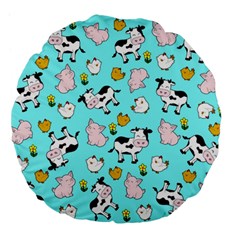 The Farm Pattern Large 18  Premium Flano Round Cushions