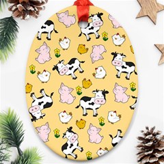 The Farm Pattern Ornament (oval) by Valentinaart