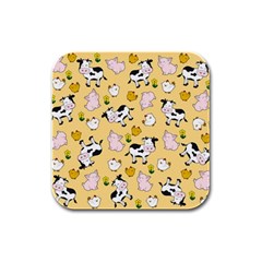 The Farm Pattern Rubber Square Coaster (4 Pack)  by Valentinaart