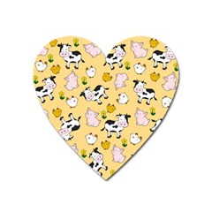 The Farm Pattern Heart Magnet by Valentinaart