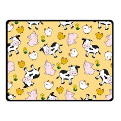 The Farm Pattern Fleece Blanket (small) by Valentinaart