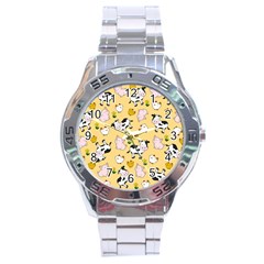 The Farm Pattern Stainless Steel Analogue Watch by Valentinaart