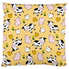 The Farm Pattern Large Cushion Case (one Side) by Valentinaart