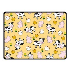 The Farm Pattern Double Sided Fleece Blanket (small)  by Valentinaart