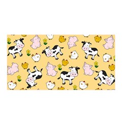 The Farm Pattern Satin Wrap by Valentinaart