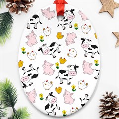 The Farm Pattern Ornament (oval) by Valentinaart