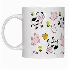 The Farm Pattern White Mugs by Valentinaart