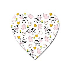 The Farm Pattern Heart Magnet by Valentinaart