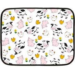 The Farm Pattern Double Sided Fleece Blanket (mini)  by Valentinaart