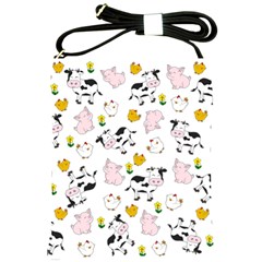 The Farm Pattern Shoulder Sling Bags by Valentinaart