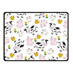 The Farm Pattern Fleece Blanket (small) by Valentinaart